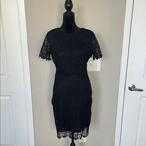 Lulu's Black Lace Midi Dress